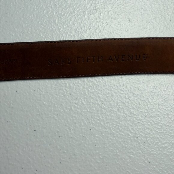 Saks Fifth Avenue Genuine Lizard Leather Belt Brown Men’s Size 42 Made in Spain - Picture 6 of 6